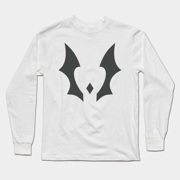 Gray Three Pronged Horde Long Sleeve T-Shirt by Xelina